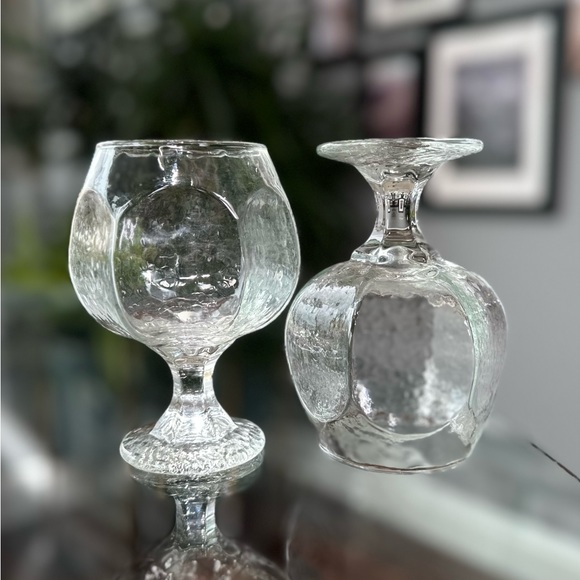 Pair of Vintage Libbey “Chivalry” Clear Brandy Cocktail Footed Glasses - EUC - Picture 9 of 11